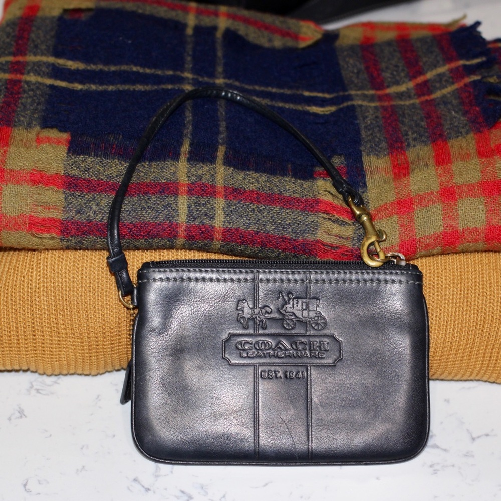 Vintage coach leather wristlet